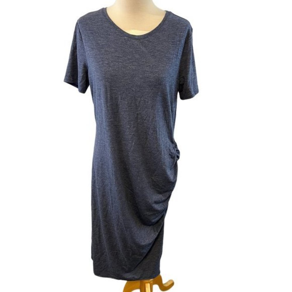 NWOT TREASURE &BOND Blue Side Ruched Body-Con Dress (L)? - Picture 4 of 10